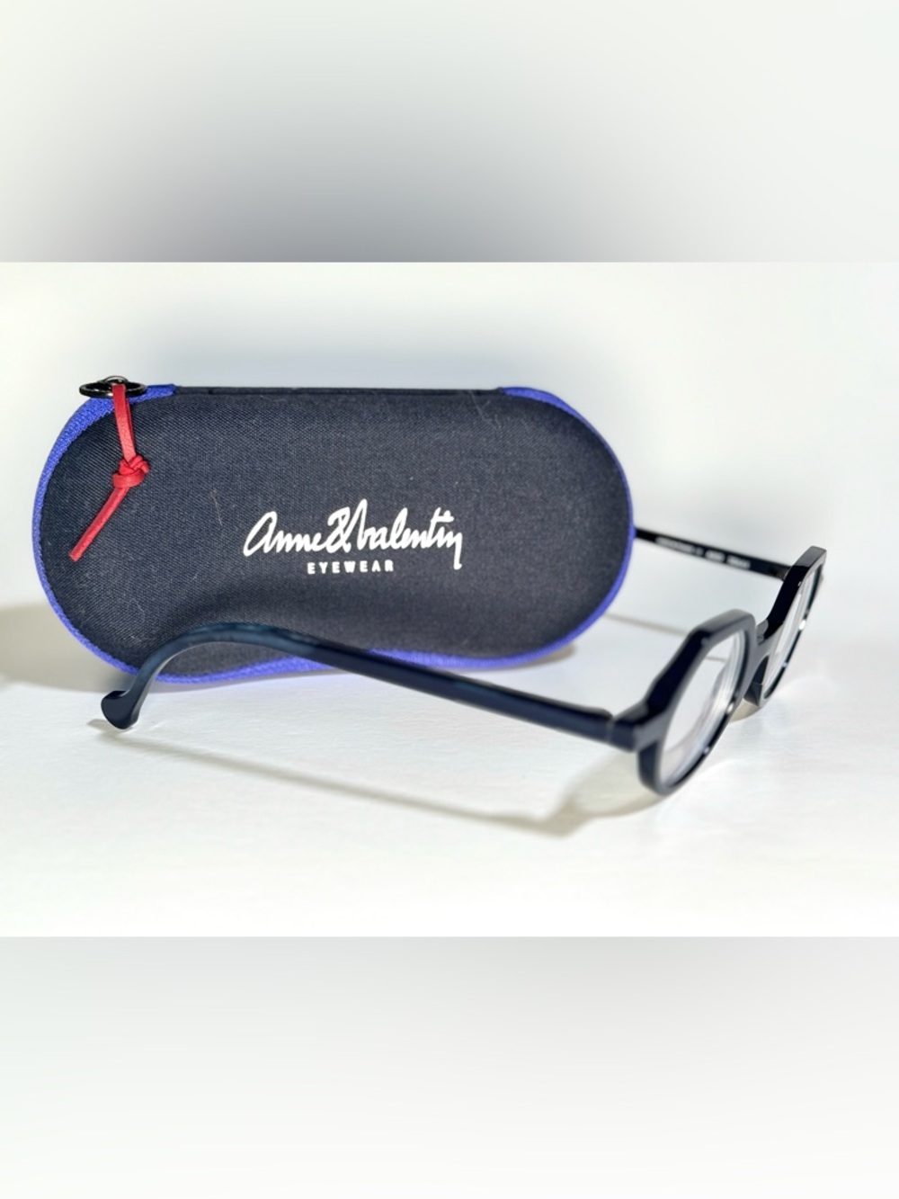 Anne & Valentin AIKO Modern Women's Eye Glasses in blue-black w Case